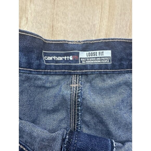 Carhartt Painter Jeans Big Man 48x30 Blue Denim Cat 2 2112 Fire Resistant - Picture 3 of 5
